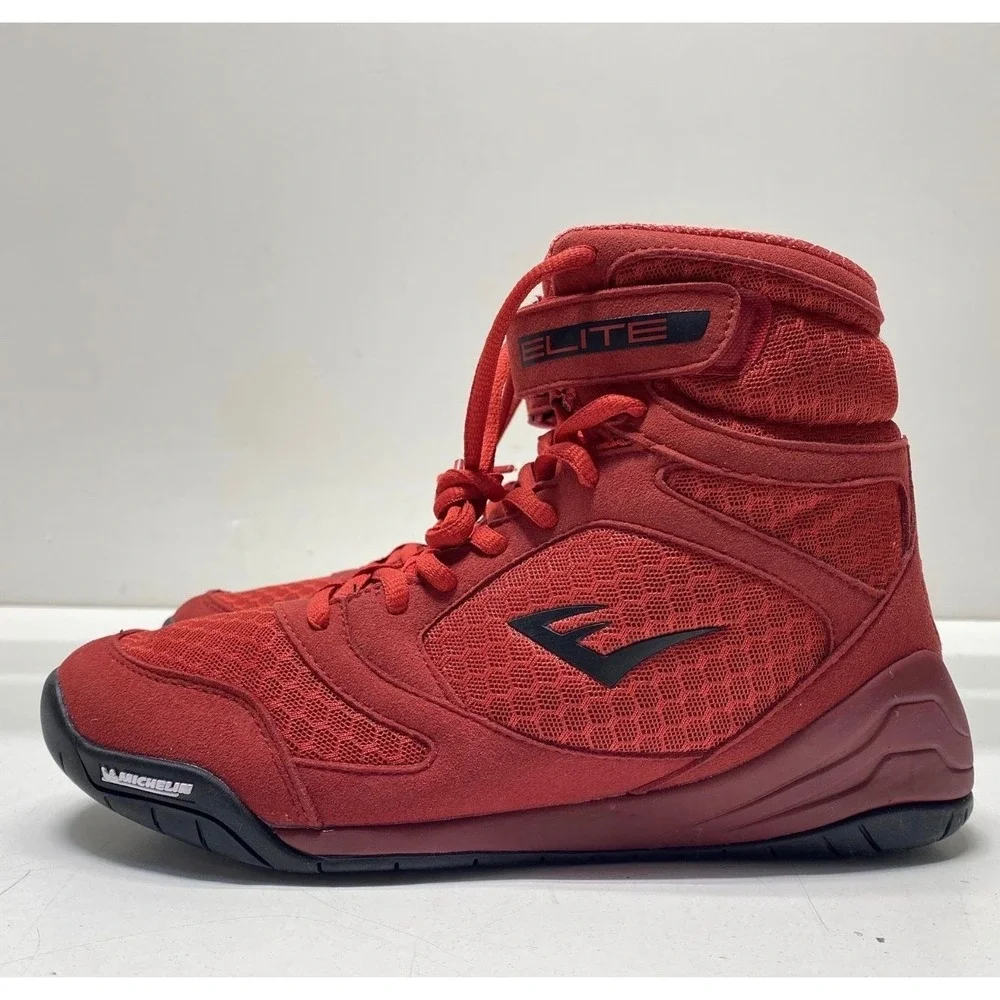 Everlast Elite High Top Boxing Shoes Red Michelin Outsole Men 6 P00003258